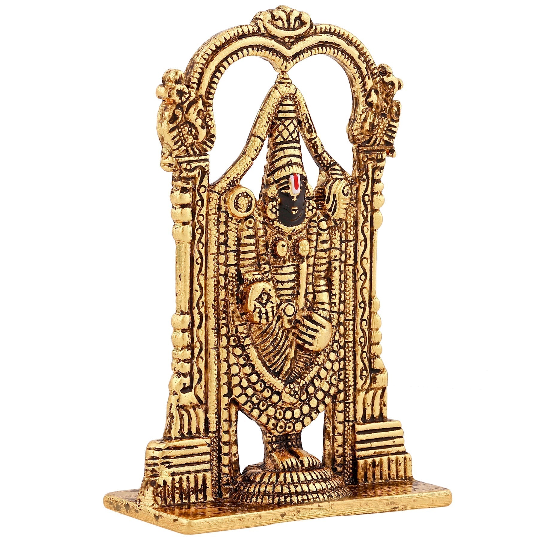 Estele Gold-Polished Lord Tirupati Balaji Idol Showpiece for Pooja Mandir/ Home Decorative 
