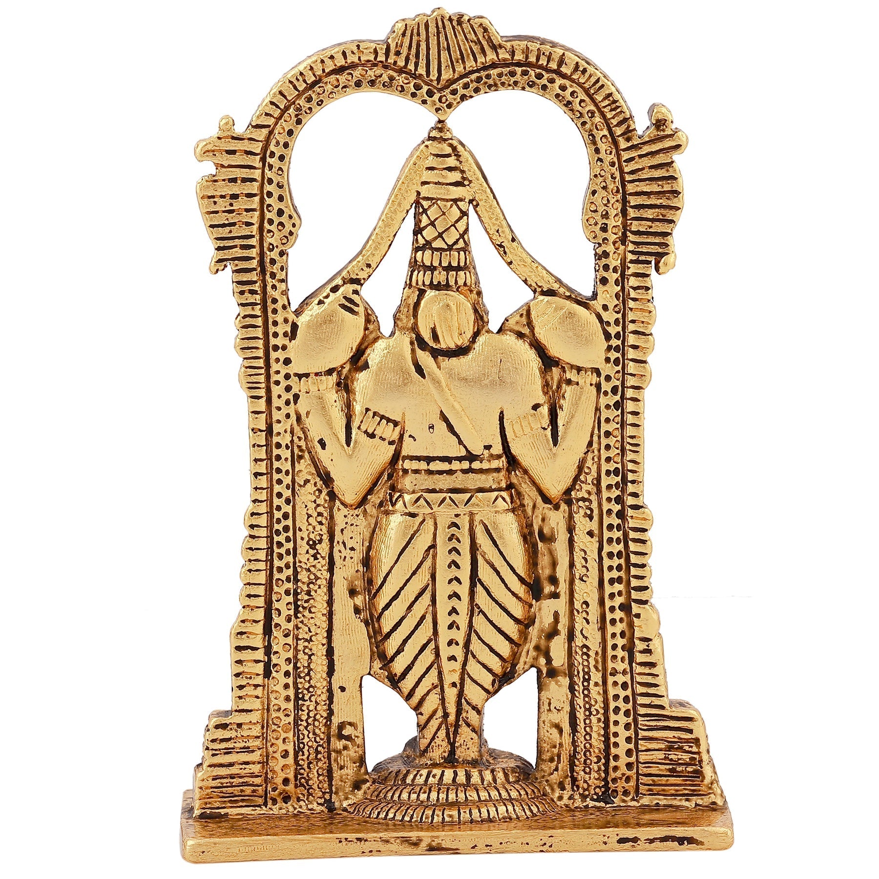Estele Gold-Polished Lord Tirupati Balaji Idol Showpiece for Pooja Mandir/ Home Decorative Estele Accessories