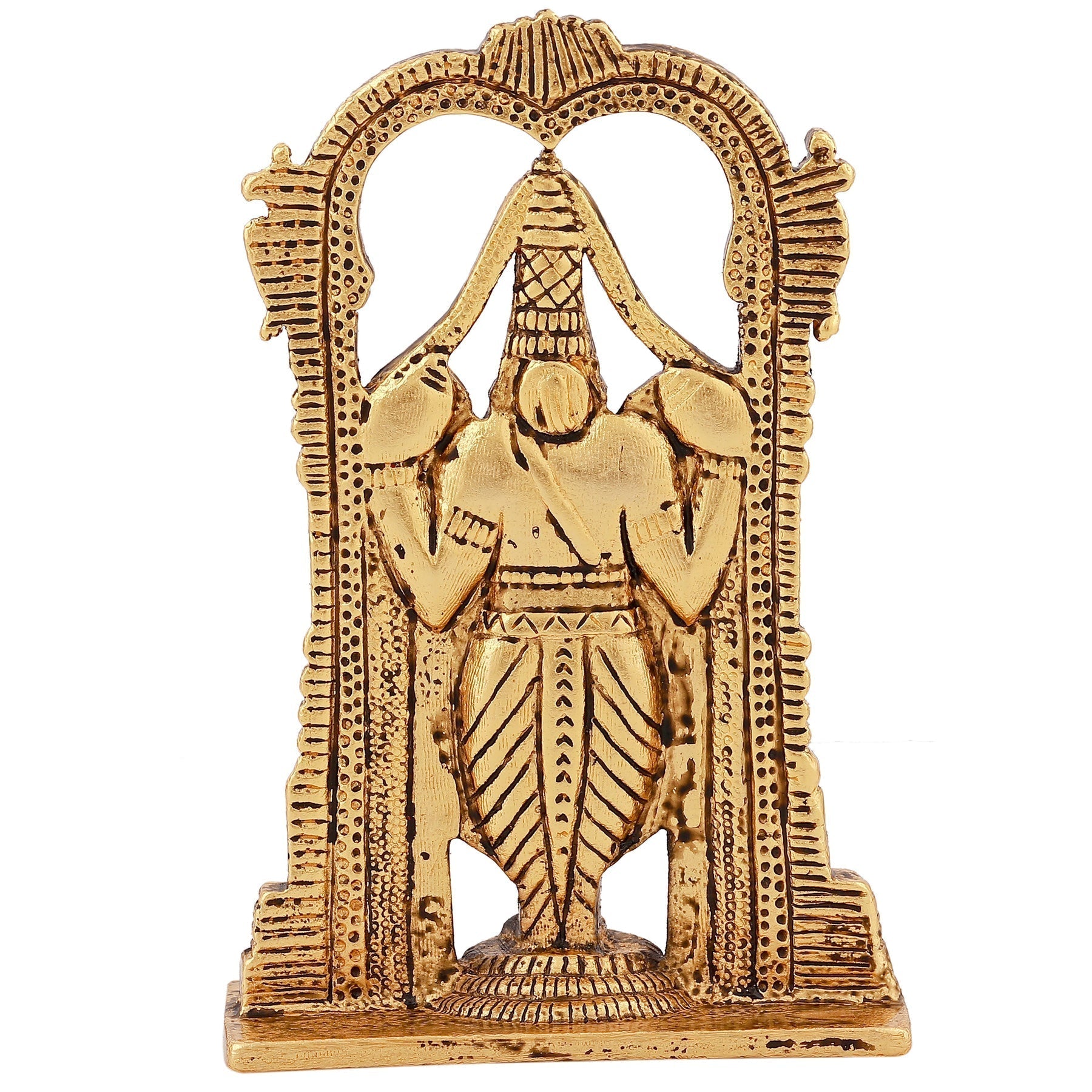 Estele Gold-Polished Lord Tirupati Balaji Idol Showpiece for Pooja Mandir/ Home Decorative 
