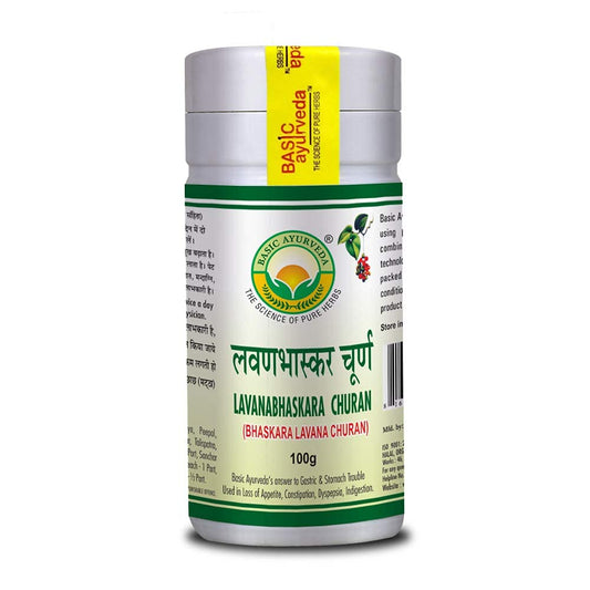 Basic Ayurveda Lavan Bhaskar Churna 100g For hyperacidity, stomach ulcer, constipation, indigestion 