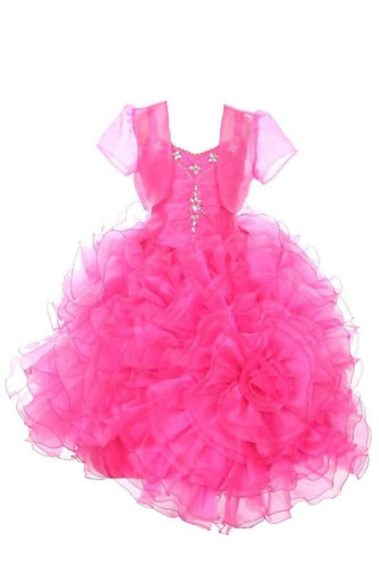 Asmaani Baby Girls Pink Tissue Net Knee Length Frock (AS-DRESS_22152) - Grab2buy