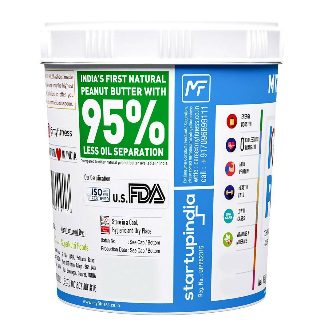 Myfitness Unsweetened Natural Peanut Butter Smooth - Grab2buy