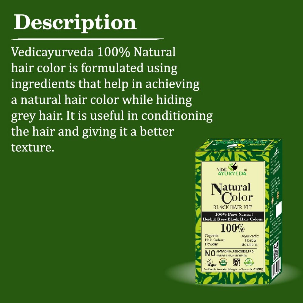 VedicAyurveda Natural Color Black Hair Kit  Grab2Buy VedicAyurveda Grab2Buy