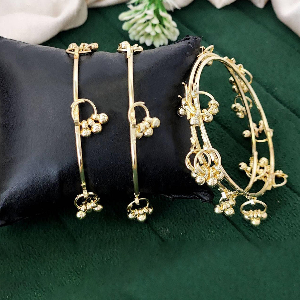 JS Fashion Elegant Kashmiri Style Light Gold Bangles For Women