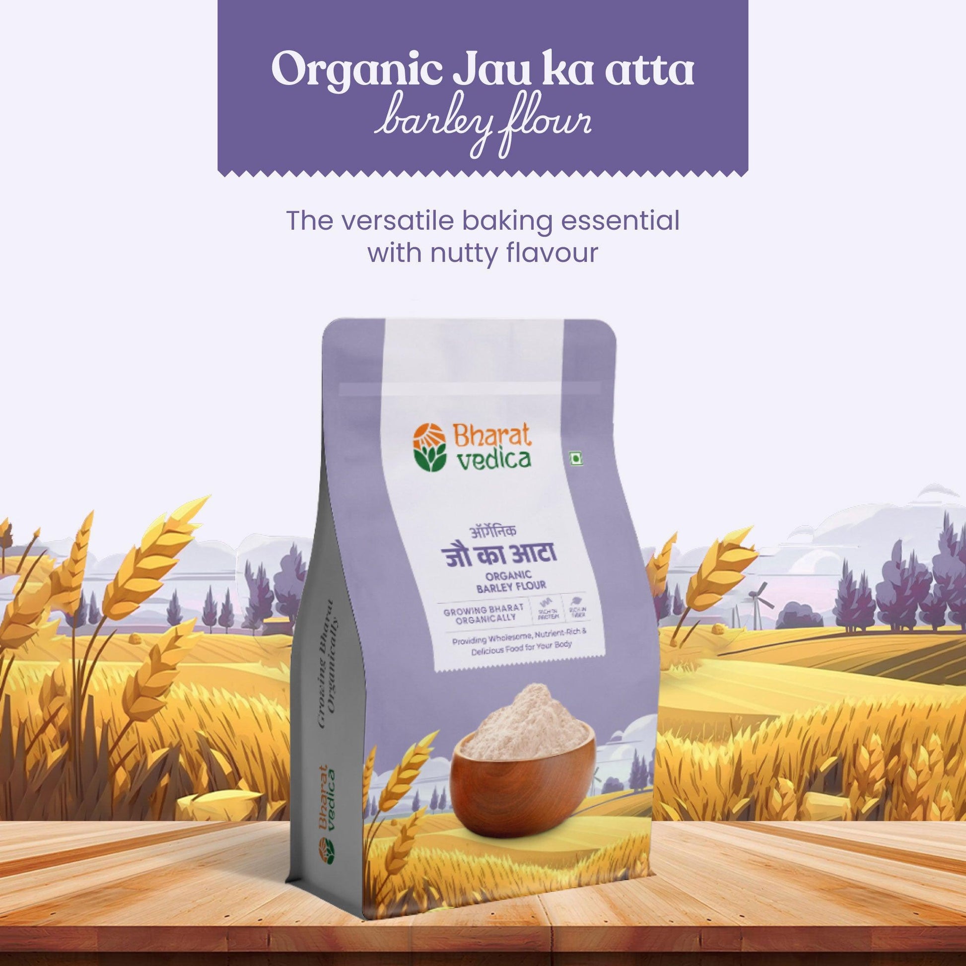 Bharat Vedica Organic Barley Flour | Stone-Ground & Fresh