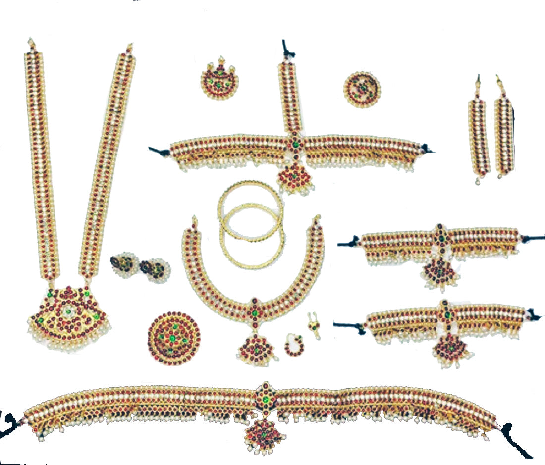 Elite Trading White Stone Bharatnatyam Dance Jewellery Set Elite Trade