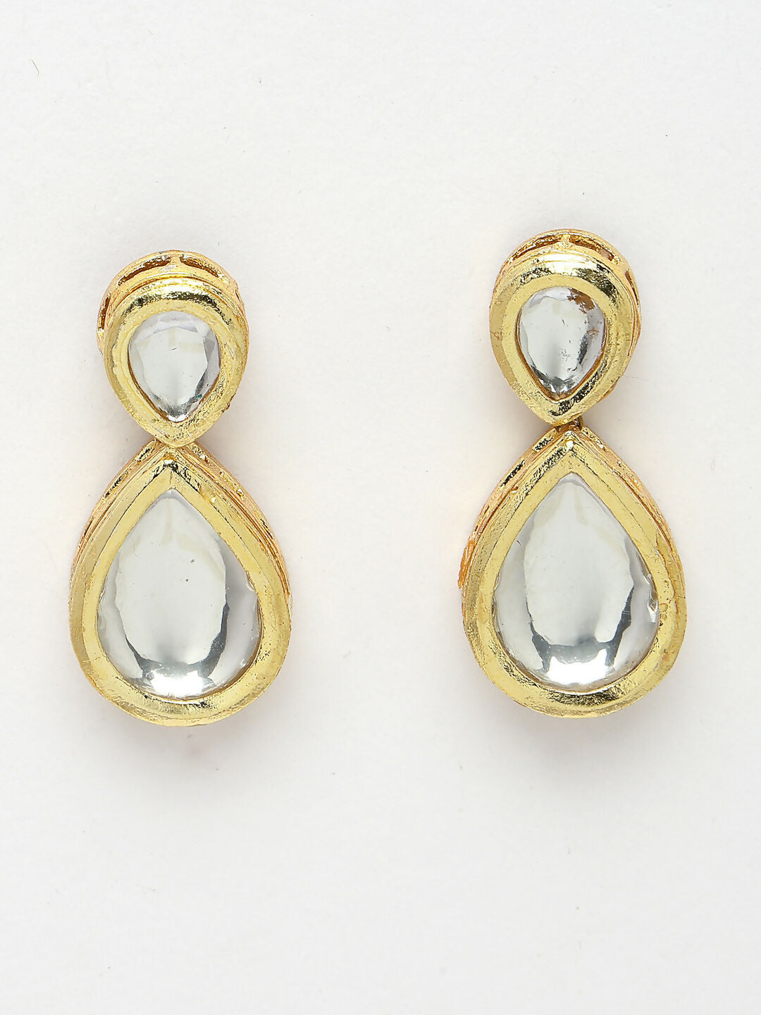 NVR Women's Gold Kundan-Studded Handcrafted Jewellery Set - Grab2buy