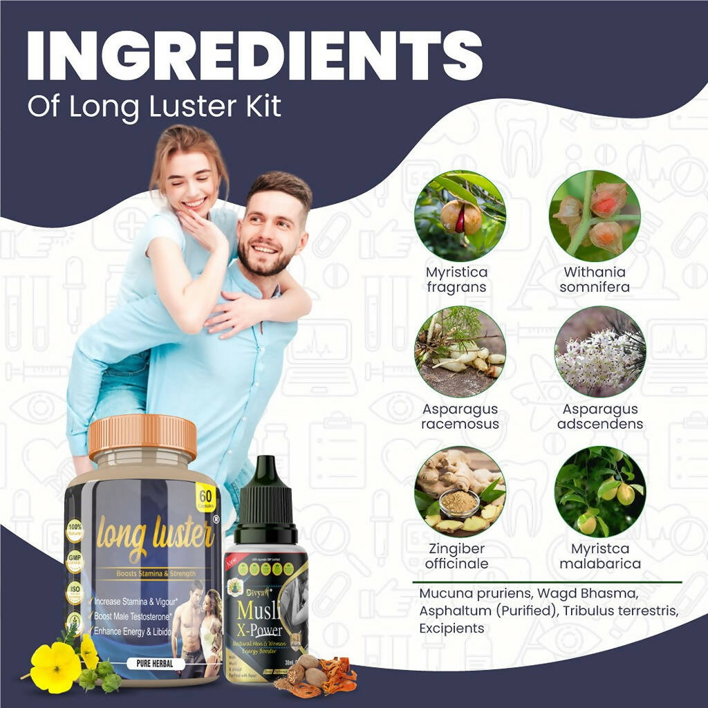 Divya Shree Long Luster Capsule & Musli X-Power Oil Combo - Grab2buy