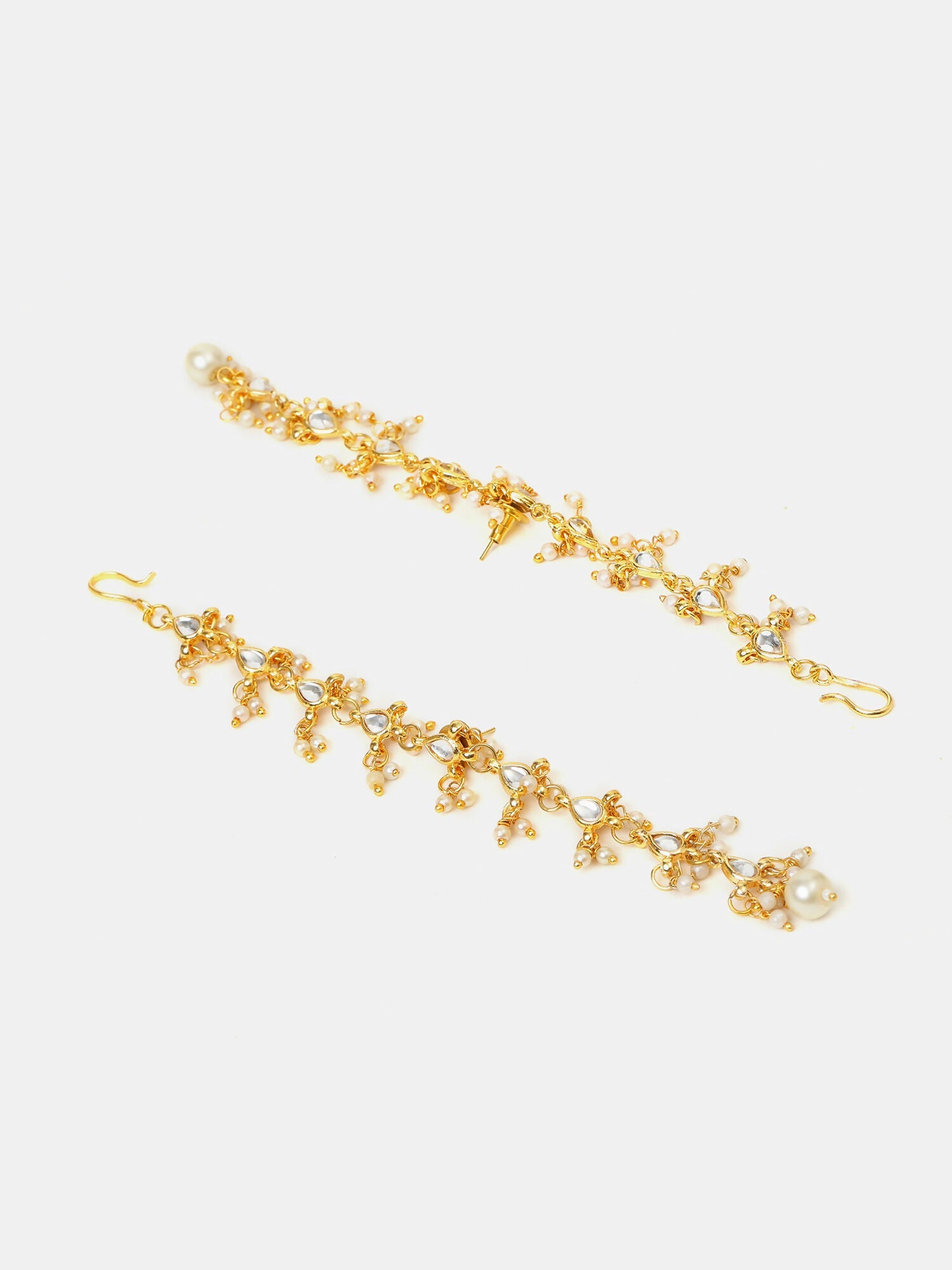 Ruby Raang Pearl And Stones Earrings