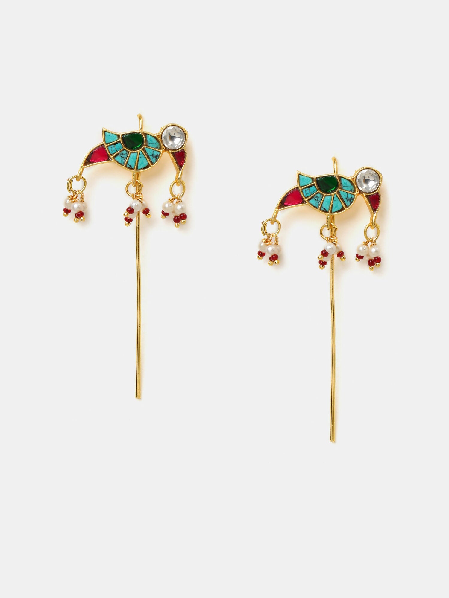 Ruby Raang Maroon Drops Ear Cuff
