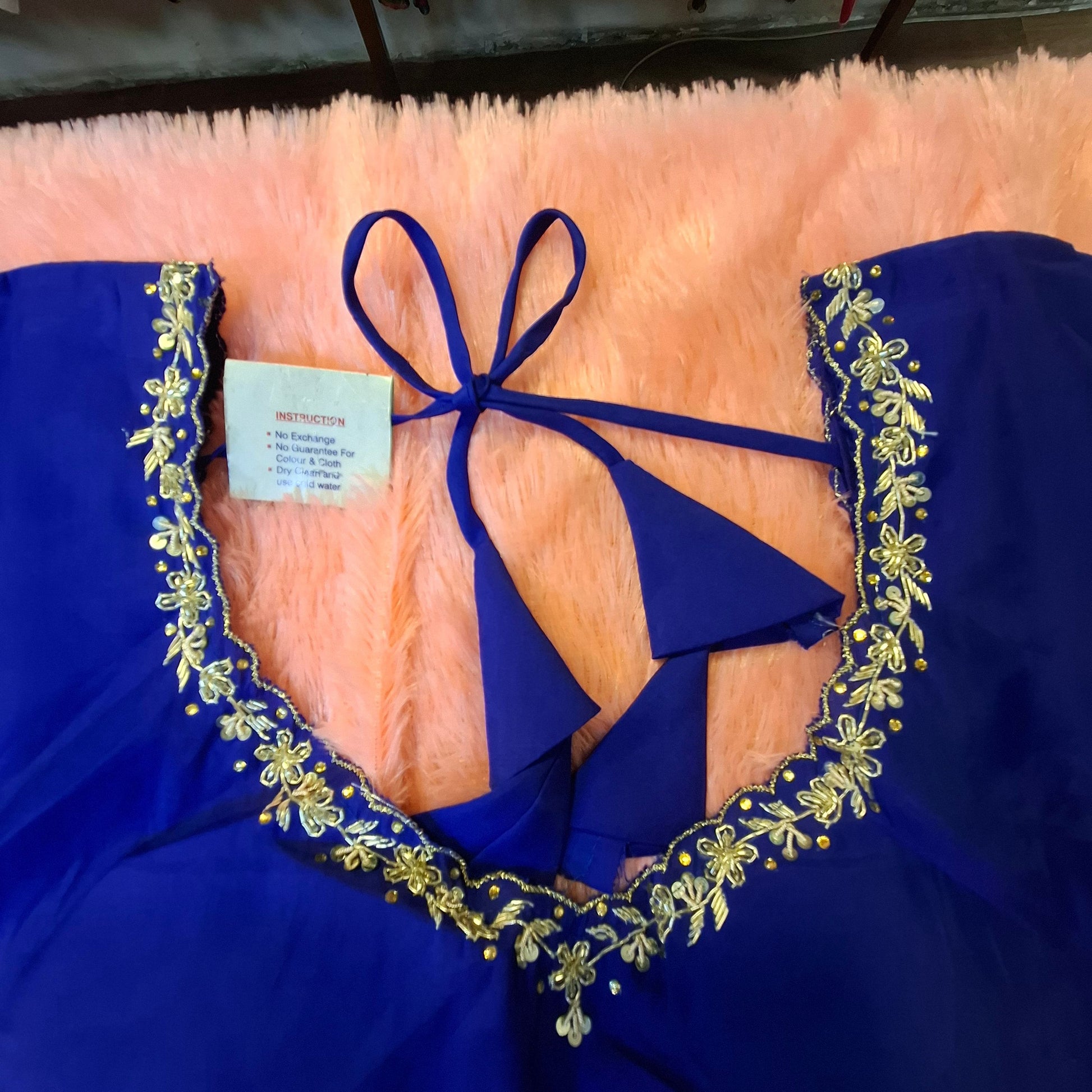 Kia Fashions Royal Blue Hand Embroidered Embroidered Readymade Blouse