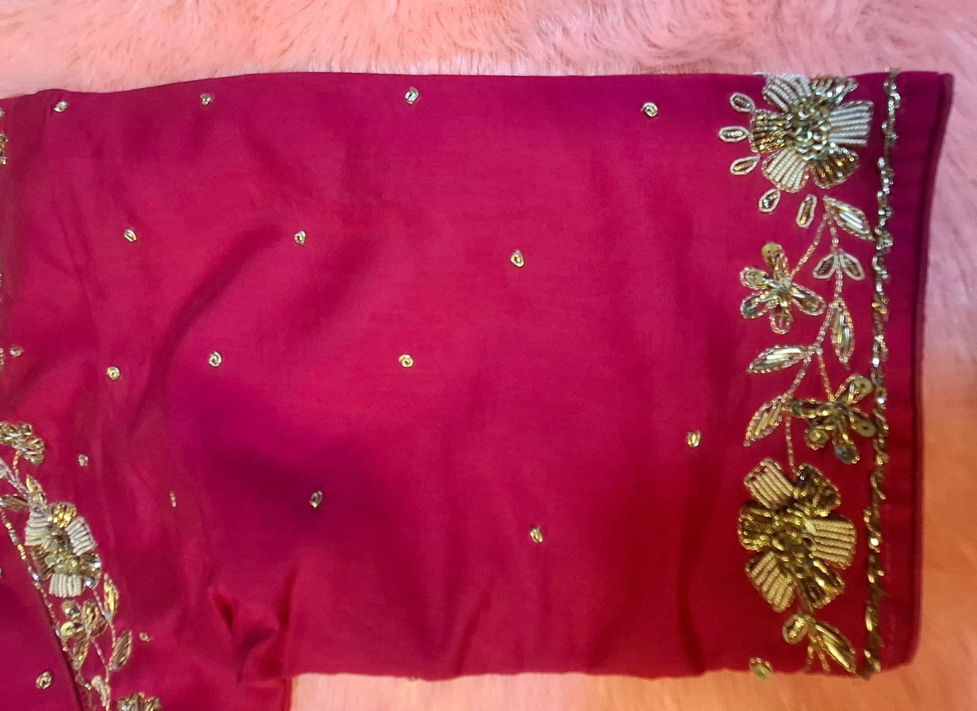 Kia Fashions Hot Pink Hand Embroidered Embroidered Readymade Blouse