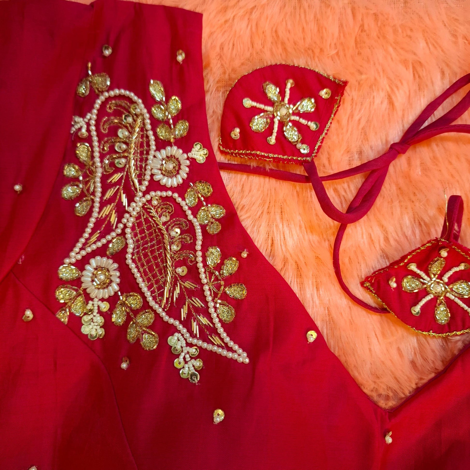 Kia Fashions Hot Pink Hand Embroidered Embroidered Readymade Blouse