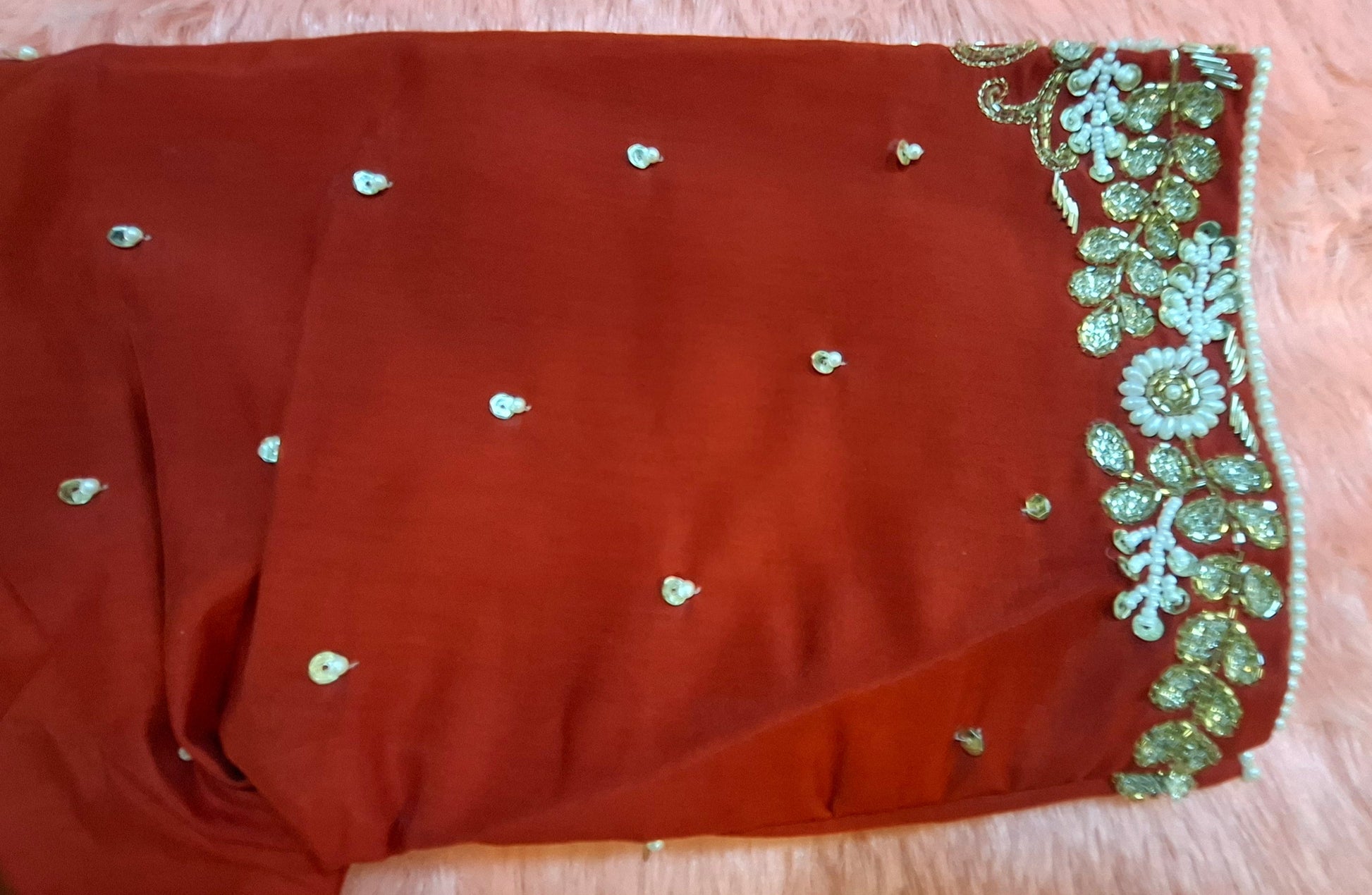 Kia Fashions Red Hand Embroidered Embroidered Readymade Blouse