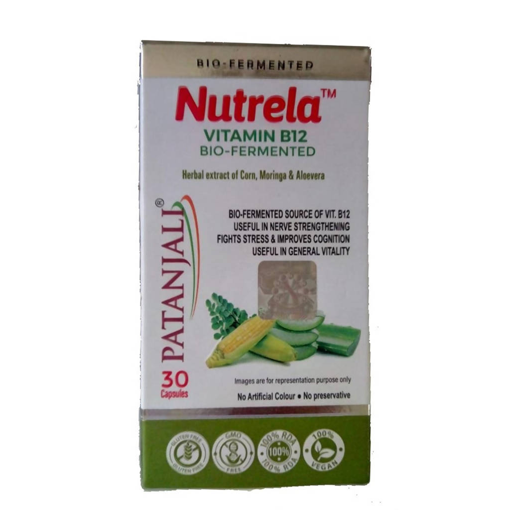 Patanjali Nutrela Vitamin B12 Bio-Fermented Capsules | Natural B12 for Vegetarians & Vegans 