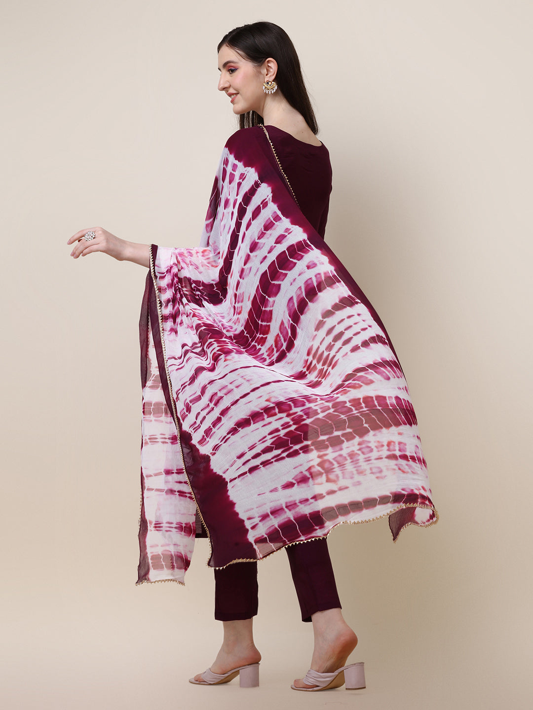 Hand Embroidered Kurta With Pant And Dupatta Set, Multicolor - Hiral Fashion