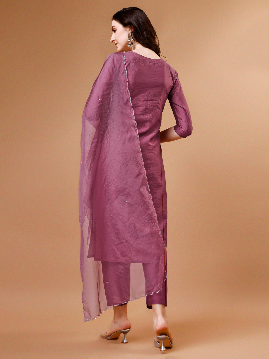 Hand Beads Embroidered Kurta With Pant & Dupatta, Multicolor - Hiral Fashion