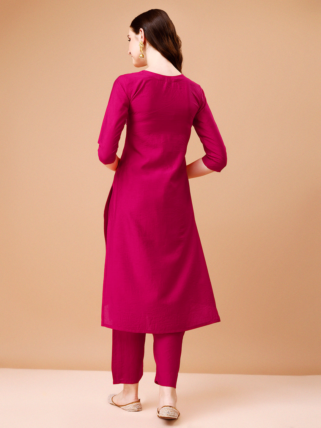 Hand Embroidered Kurta With Pant & Dupatta, Multicolor - Hiral Fashion