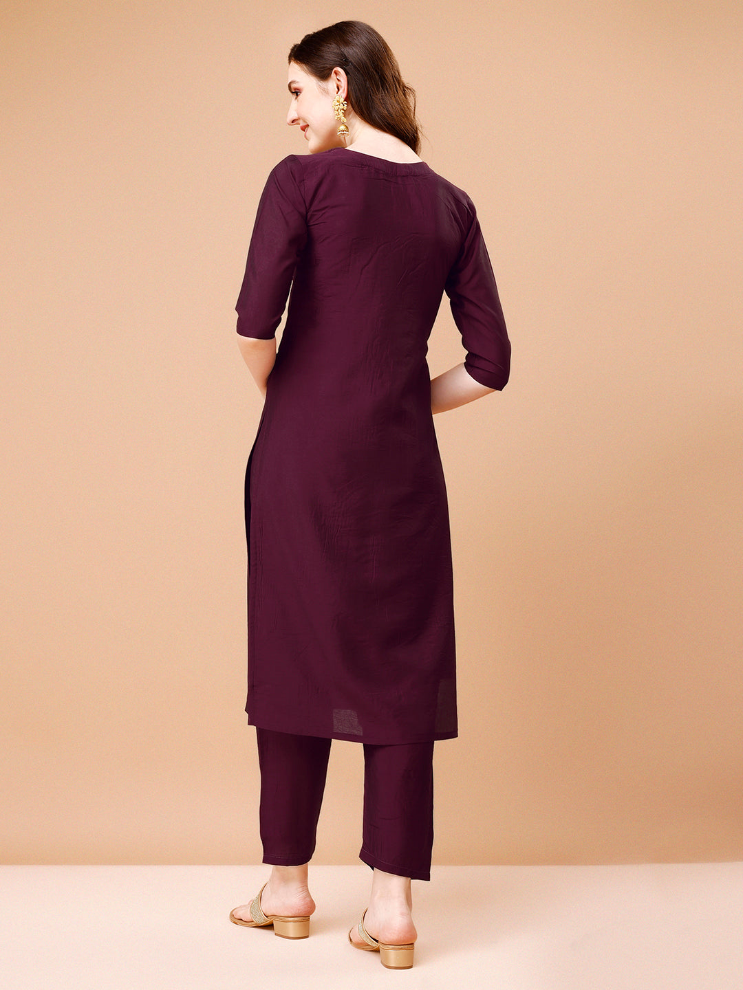 Hand Embroidered Kurta With Pant & Dupatta, Multicolor - Hiral Fashion