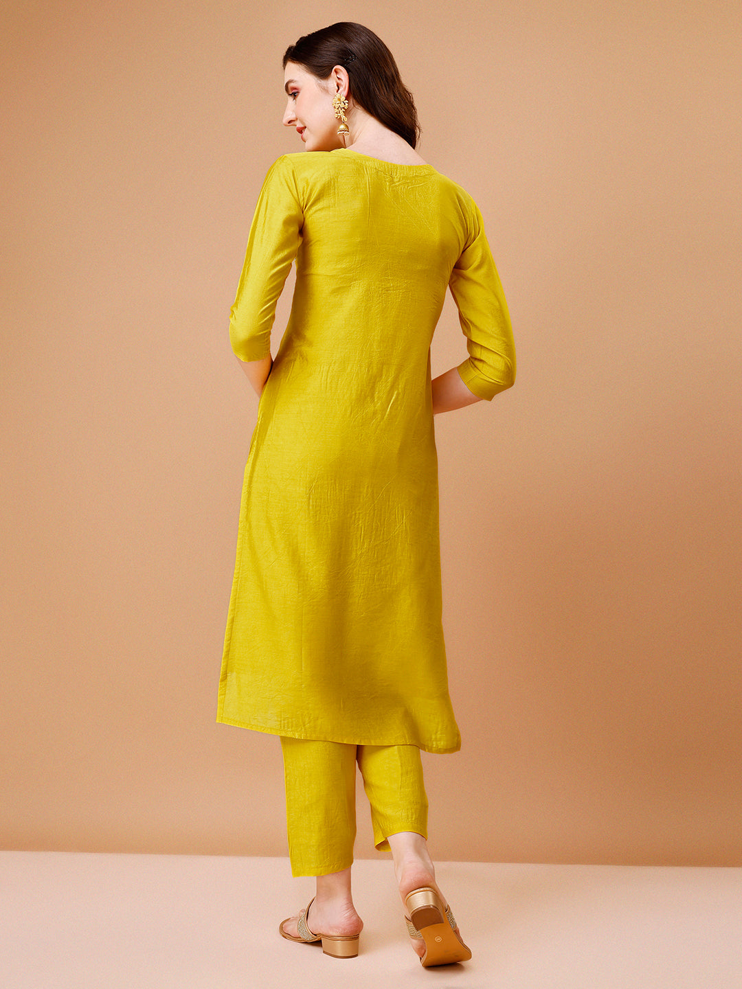 Hand Embroidered Kurta With Pant & Dupatta, Multicolor - Hiral Fashion