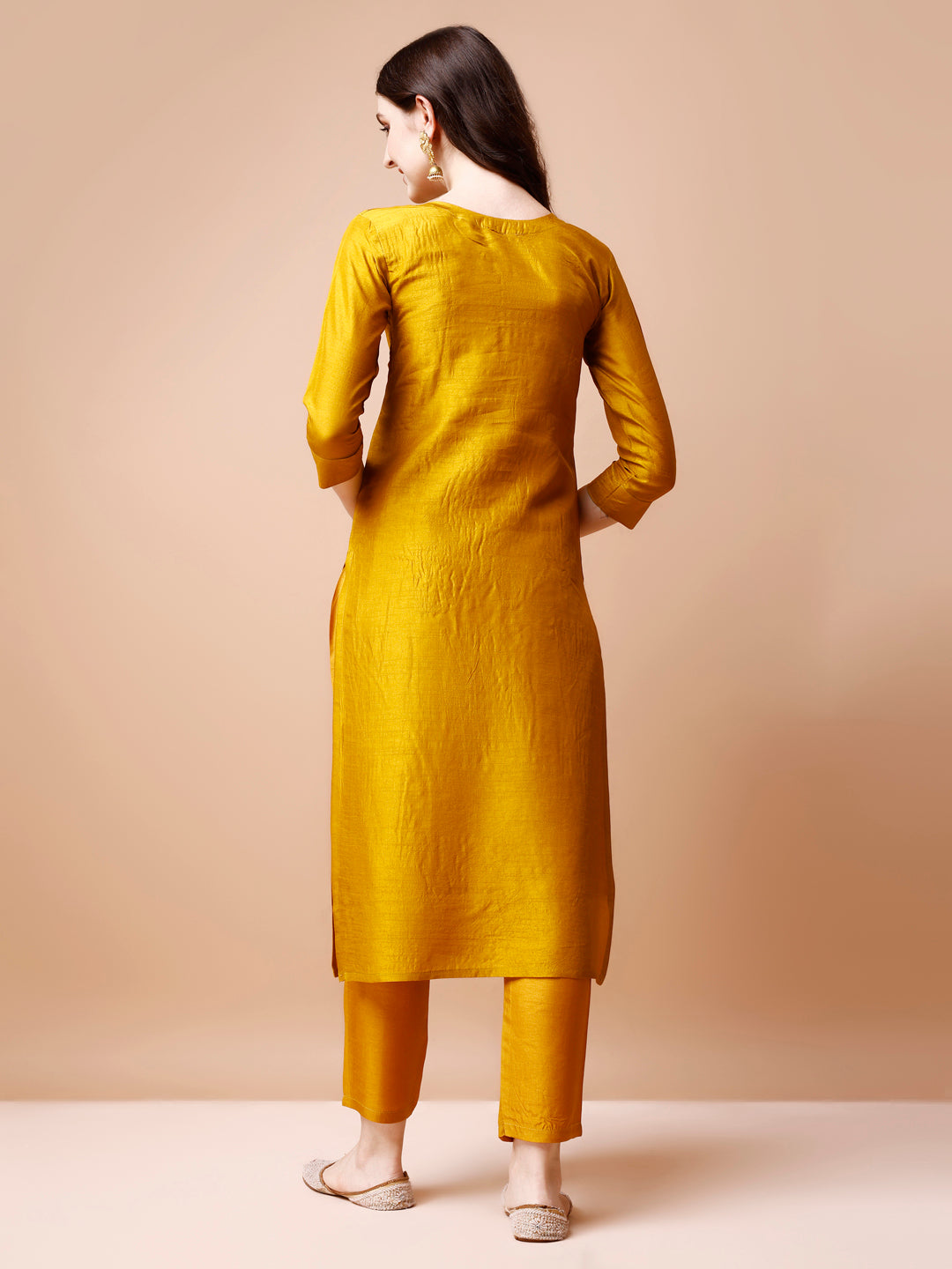 Hand Embroidered Kurta With Pant & Organza Dupatta, Multicolor - Hiral Fashion