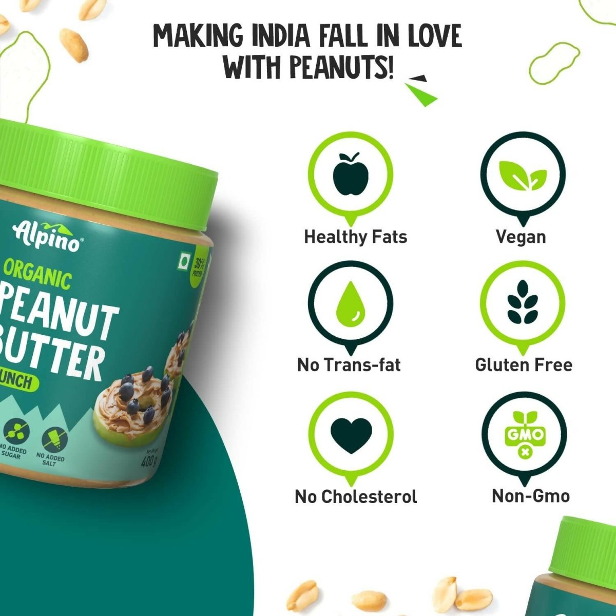 Alpino Organic Natural Peanut Butter Crunch - Grab2buy