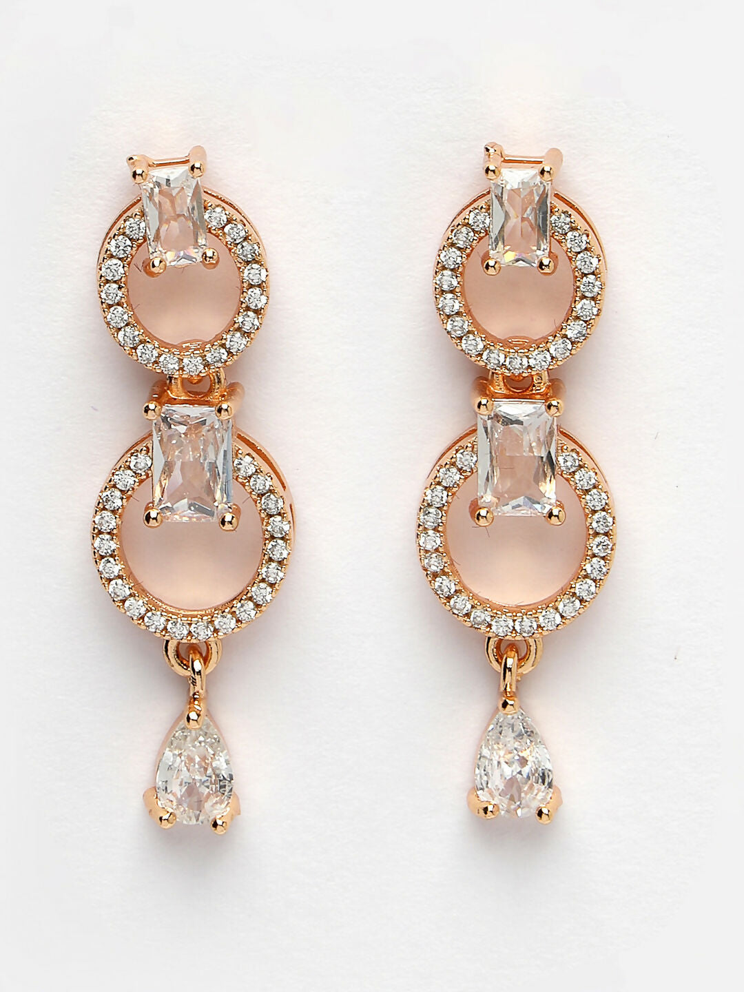 NVR Women's Gold-Plated American Diamond Studded Handcrafted Jewellery Set - Grab2buy