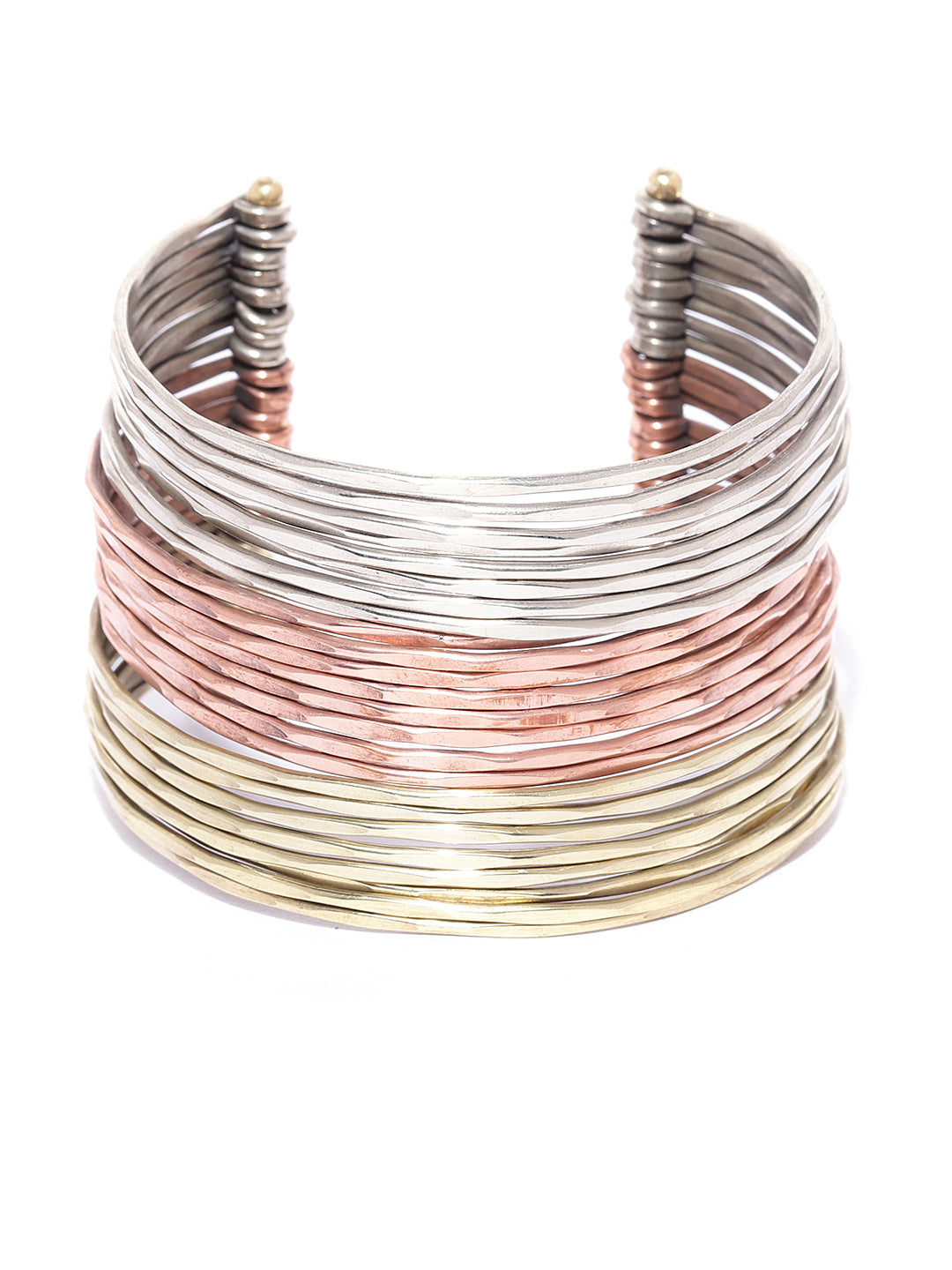 Priyaasi Women Multi-Toned Multi-Stranded Bangles Like Cuff Bracelet 