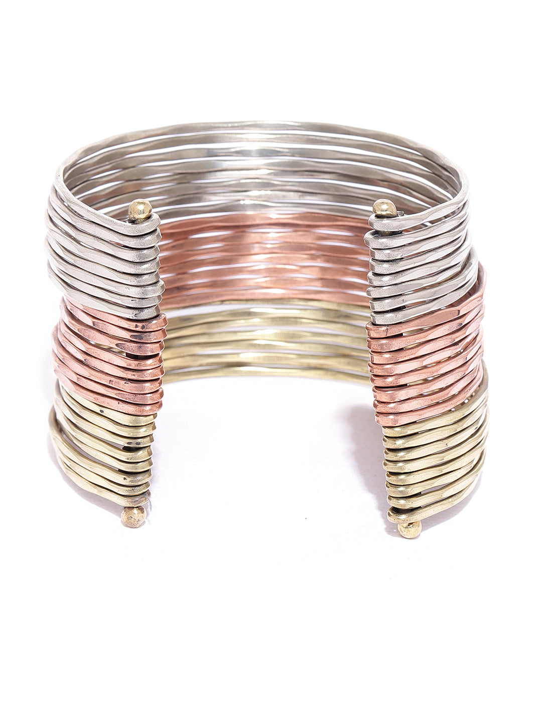 Priyaasi Women Multi-Toned Multi-Stranded Bangles Like Cuff Bracelet 
