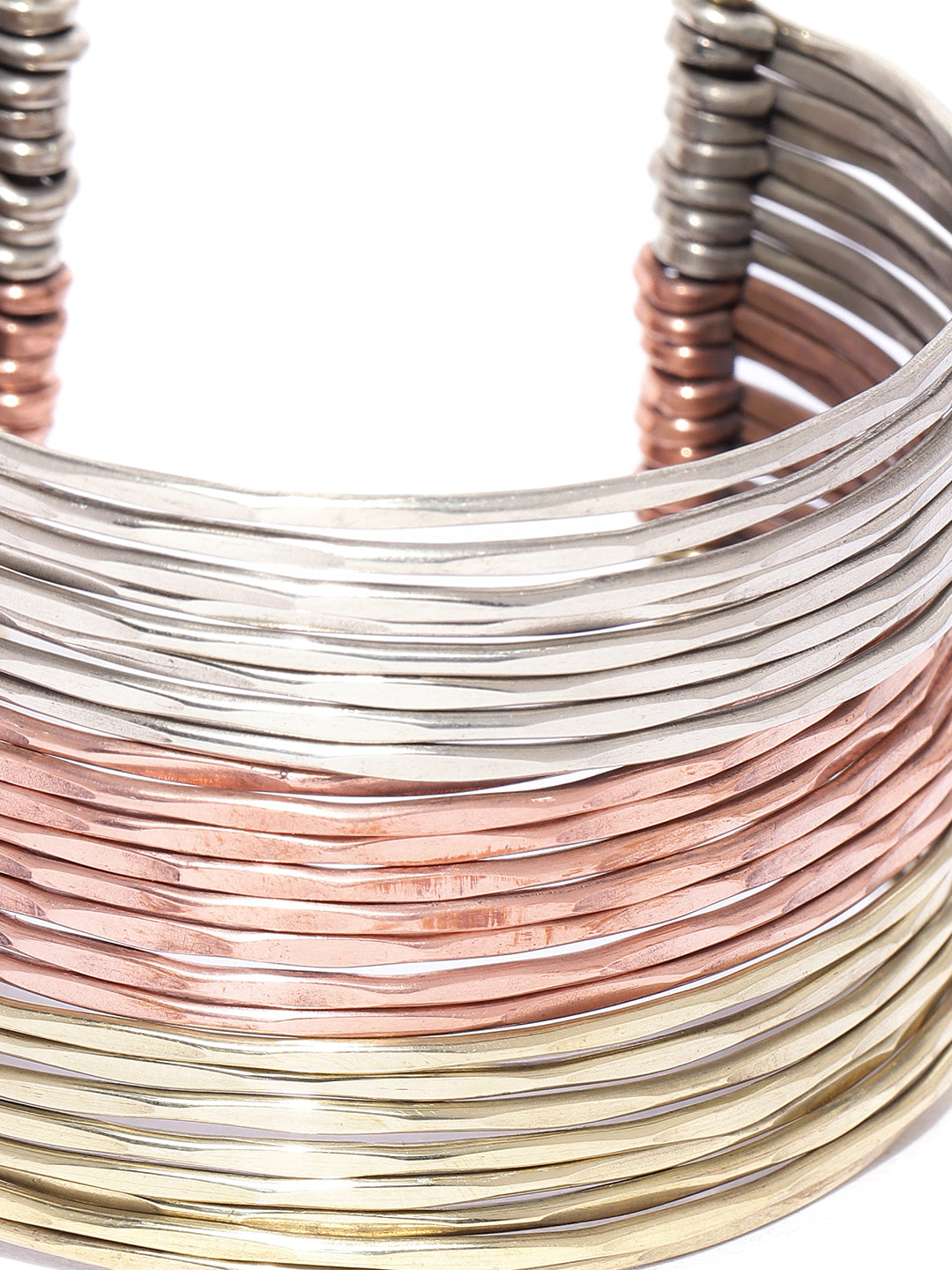 Priyaasi Women Multi-Toned Multi-Stranded Bangles Like Cuff Bracelet 