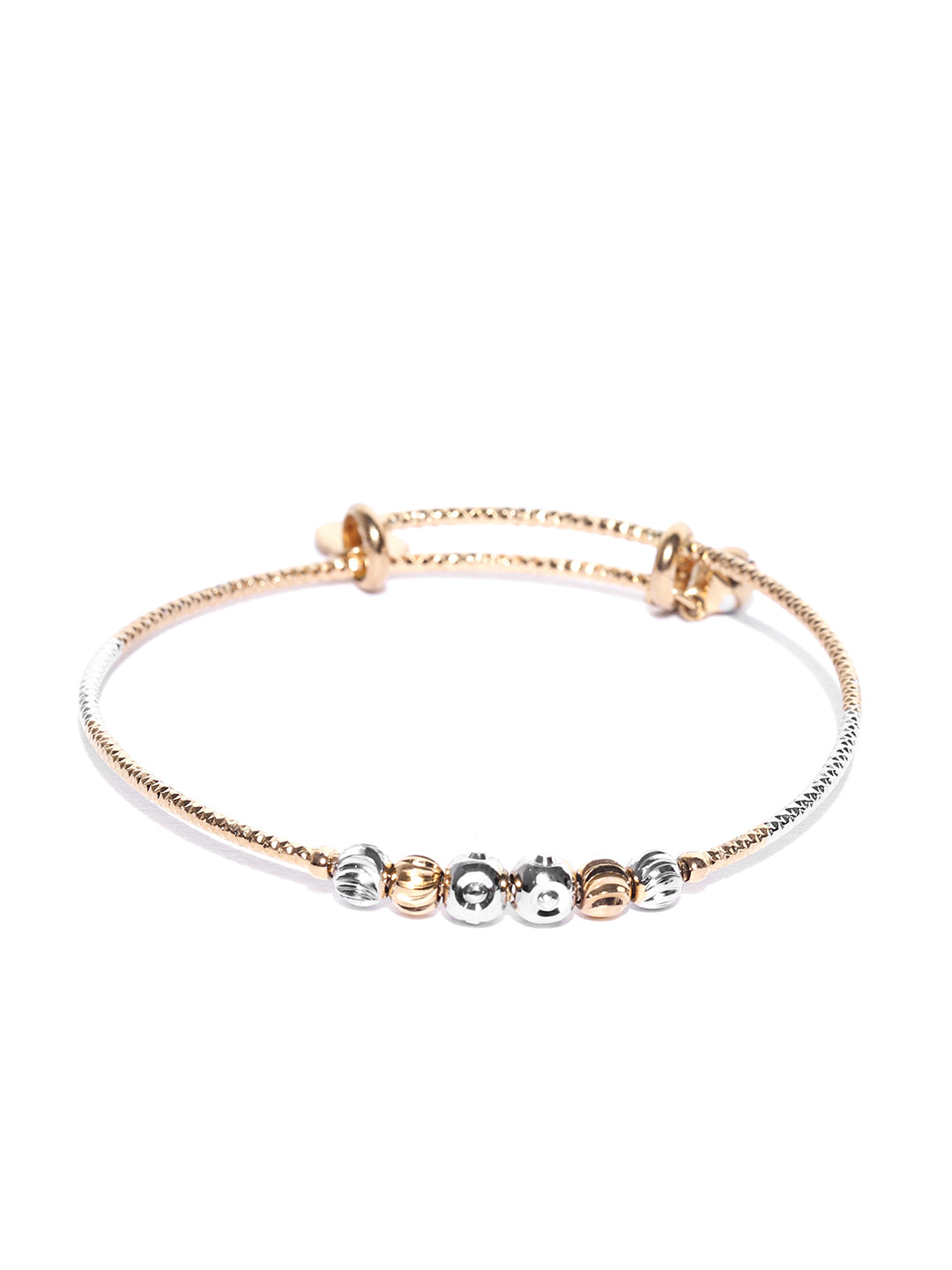 Priyaasi Women Gold-Polished Circular Shape Openable Kada Bracelet 