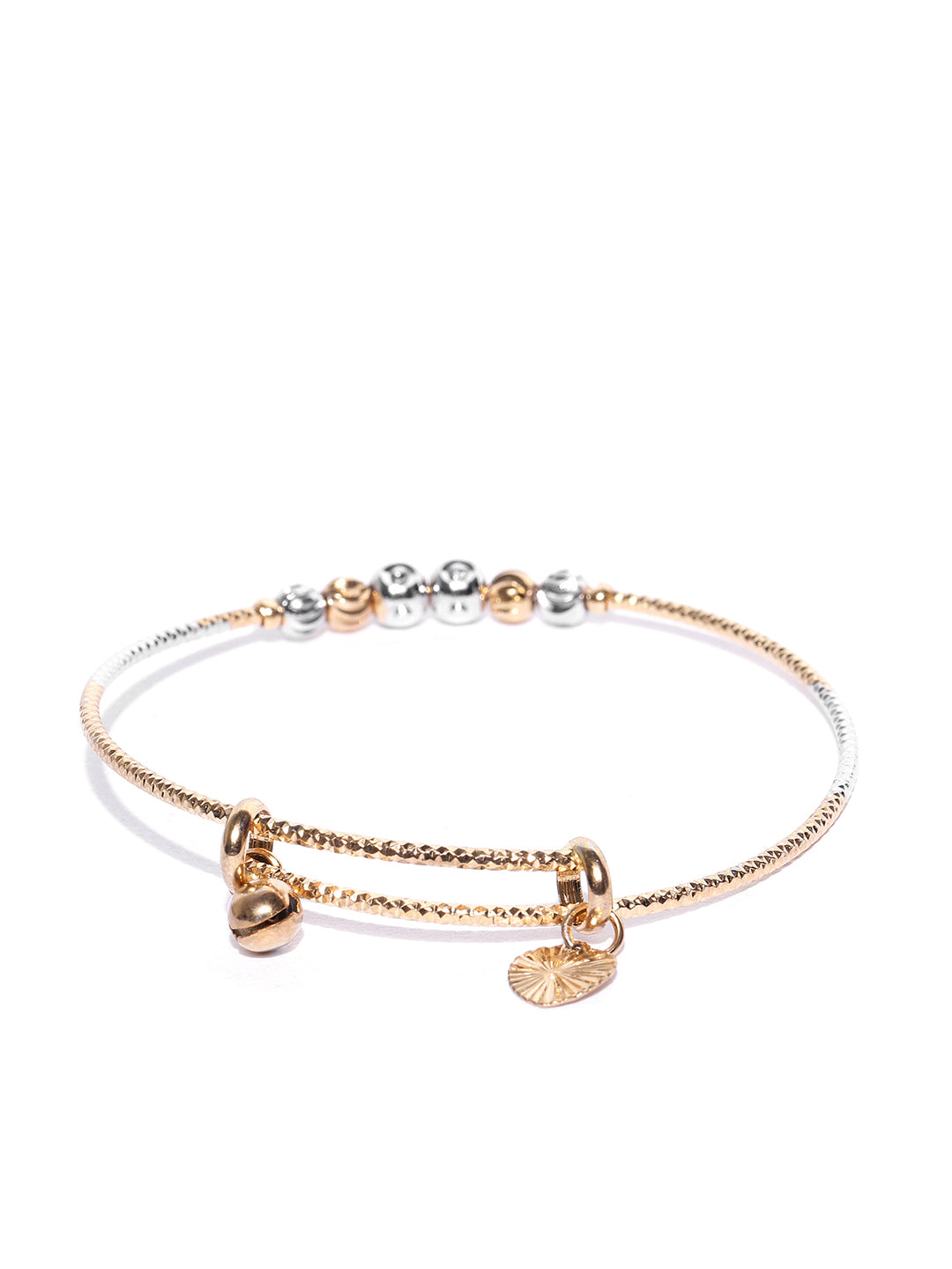 Priyaasi Women Gold-Polished Circular Shape Openable Kada Bracelet 