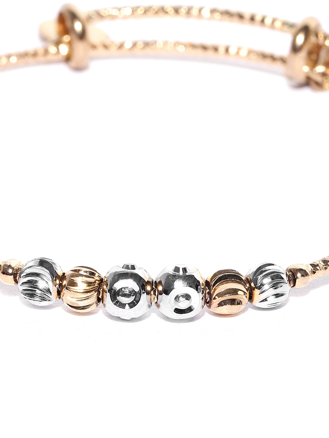 Priyaasi Women Gold-Polished Circular Shape Openable Kada Bracelet 