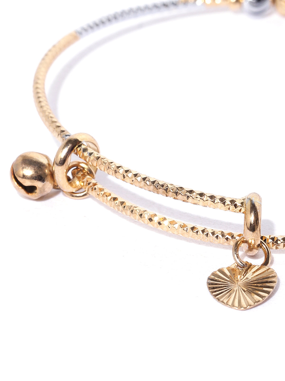 Priyaasi Women Gold-Polished Circular Shape Openable Kada Bracelet 