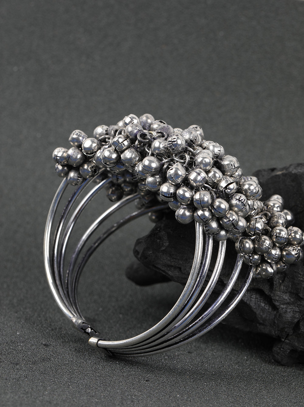 Priyaasi Women Oxidized Silver-Plated Cuff Bracelet | Grab2Buy