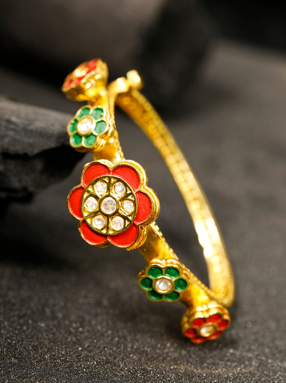 Priyaasi Women Handcrafted Floral Red and Green Bracelet | Grab2Buy