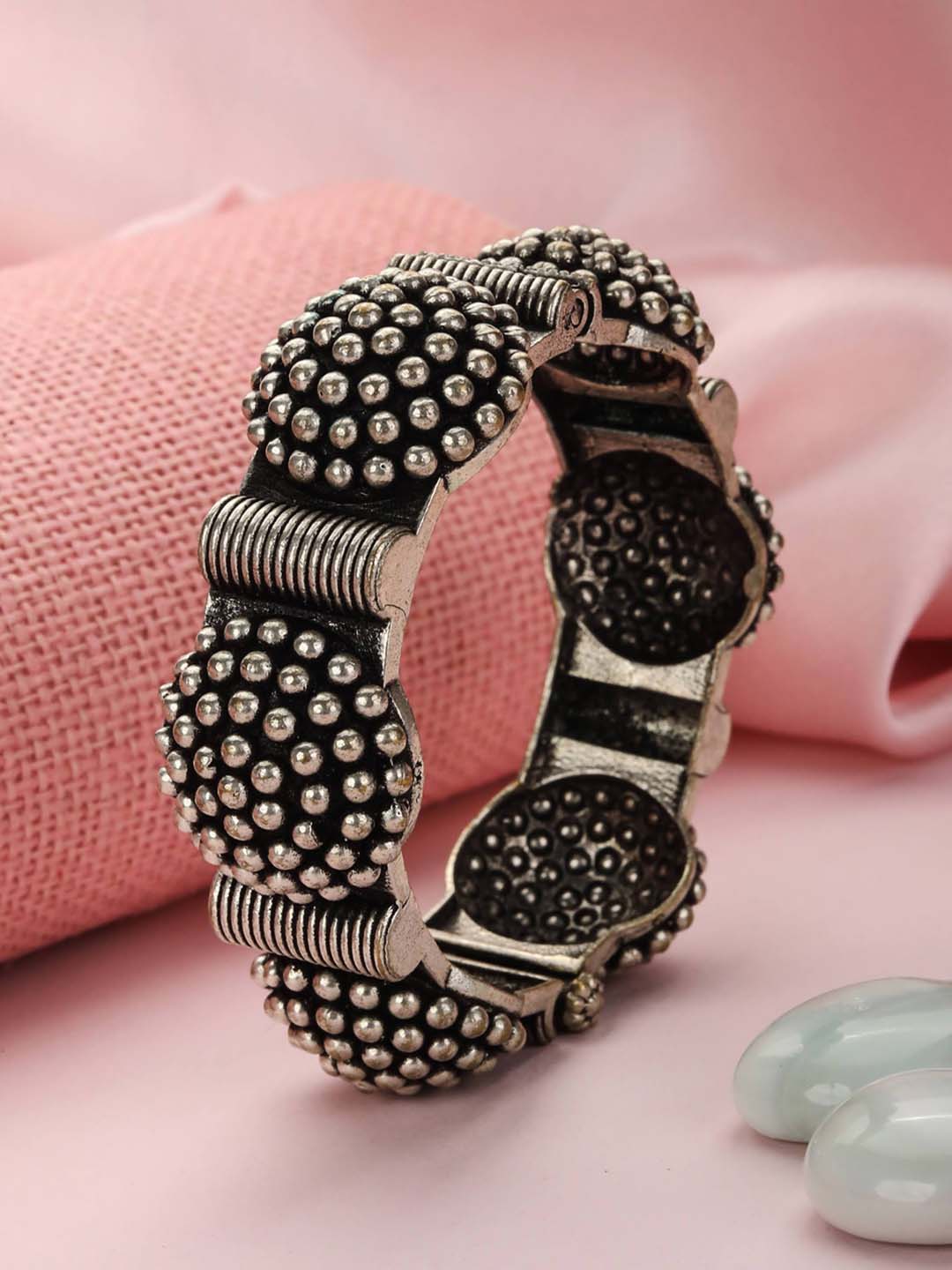 Priyaasi Women Silver Plated Kada Bracelet | Grab2Buy