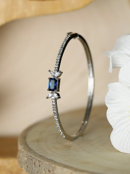 Priyaasi Women Elegant Blue Stone Silver Plated Bracelet | Grab2Buy