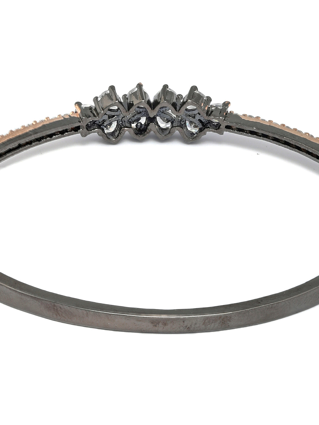 Priyaasi Women Dual Toned Mini Flower American Diamond Bracelet 