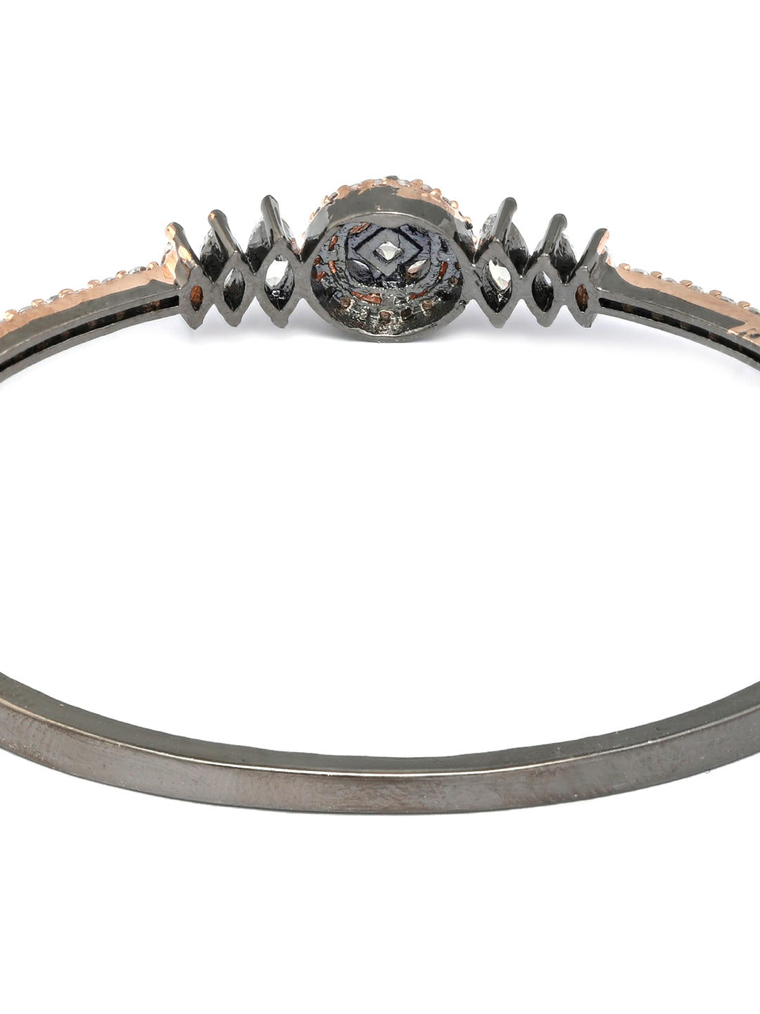 Priyaasi Women Dual Toned American Diamond Floral Bracelet 