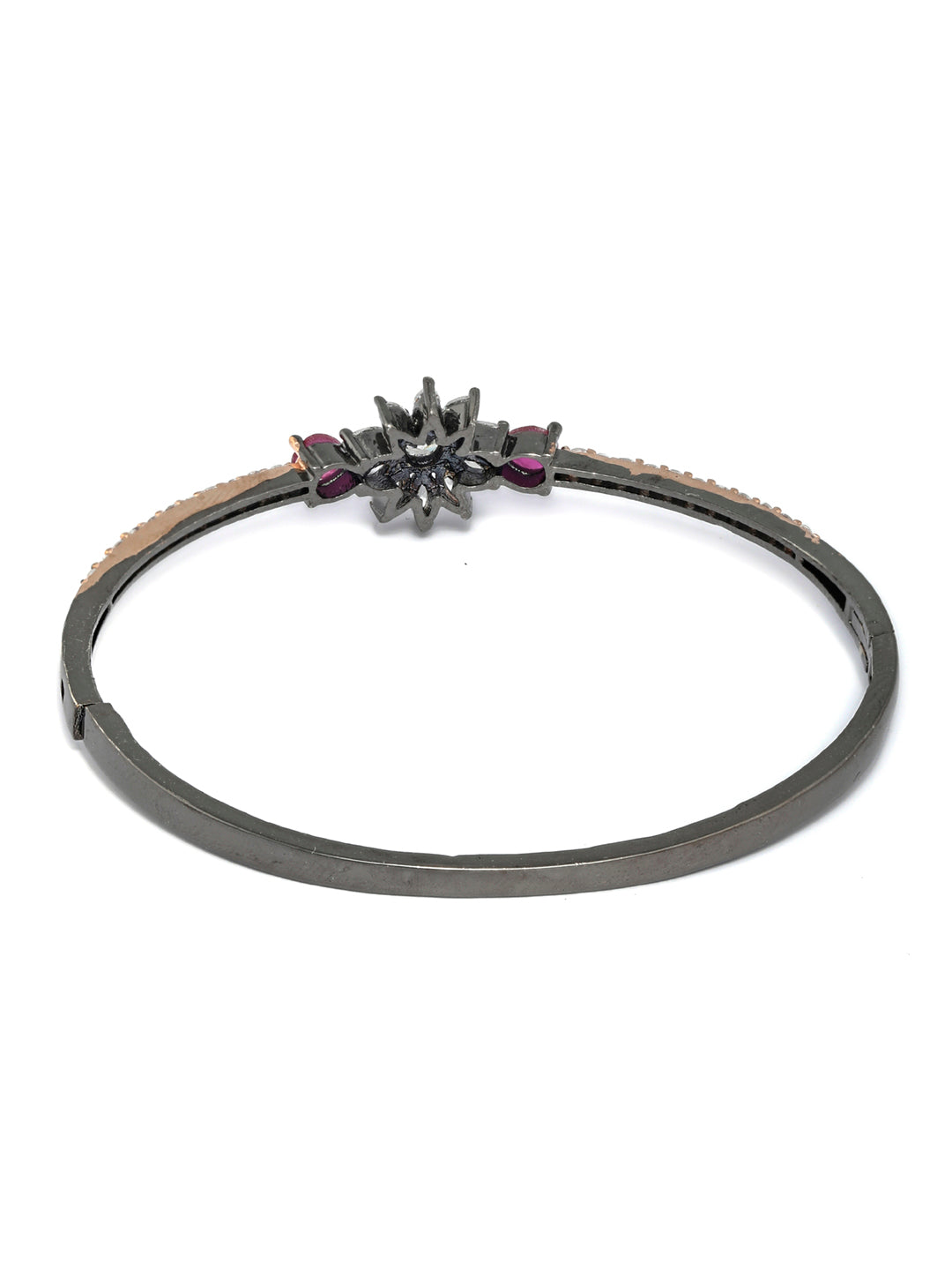 Priyaasi Women Dual Toned Floral American Diamond Bracelet 