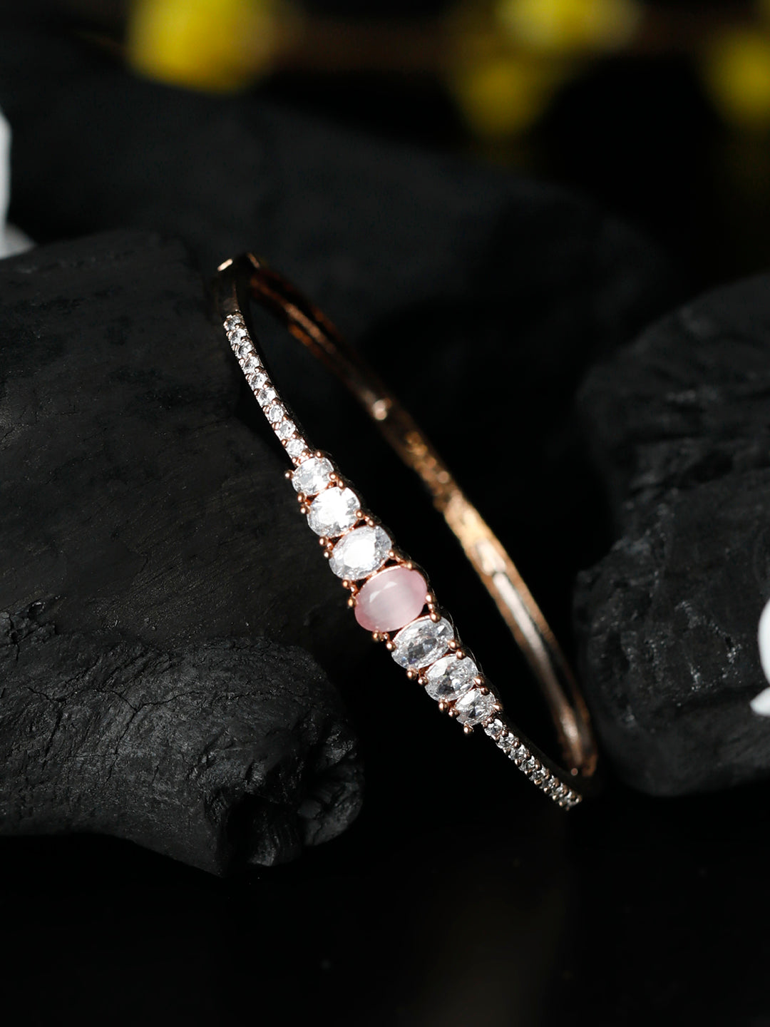 Priyaasi Women Pink Solitaire Rose Gold Bracelet | Grab2Buy