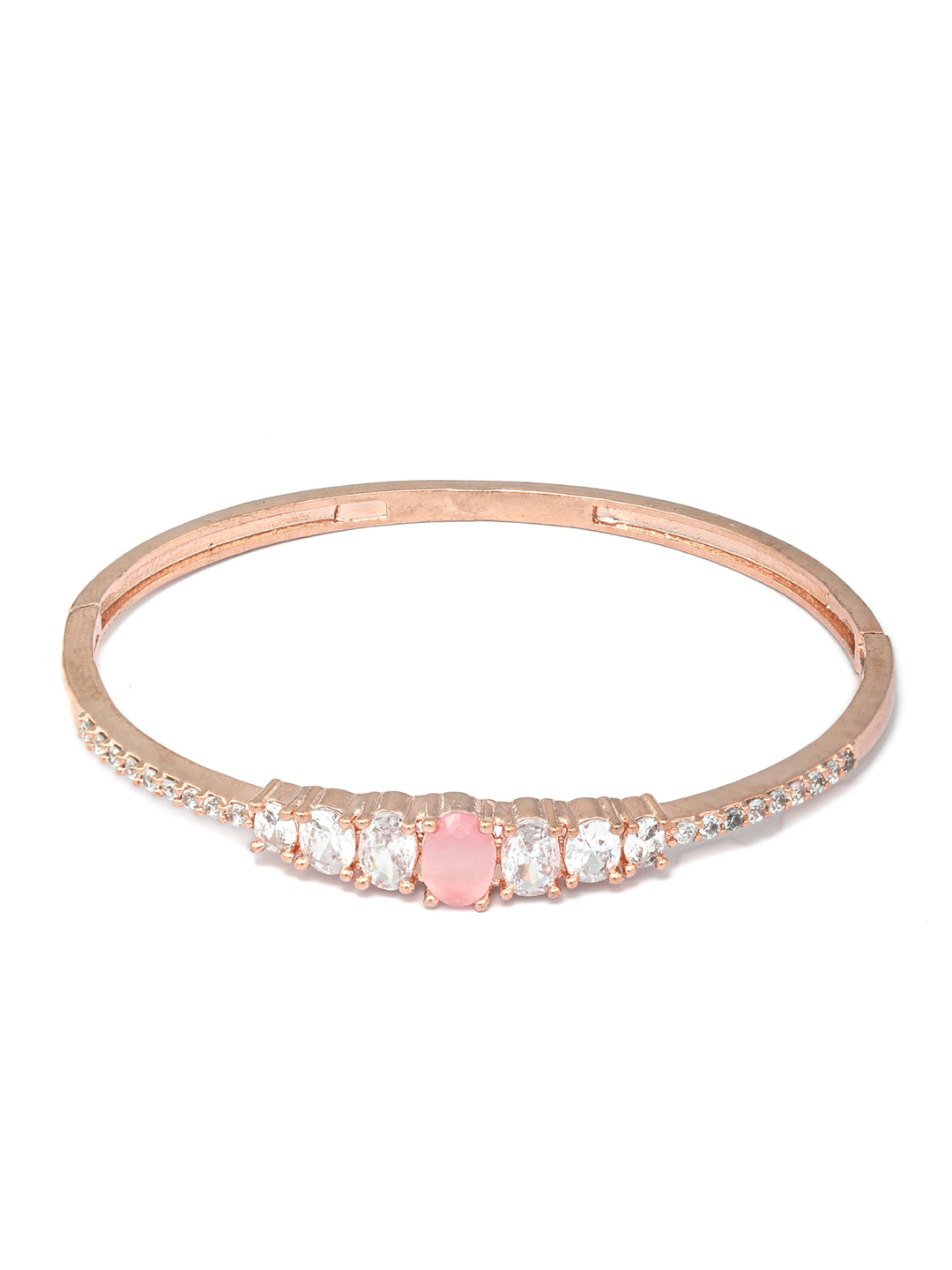 Priyaasi Women Pink Solitaire Rose Gold Bracelet 