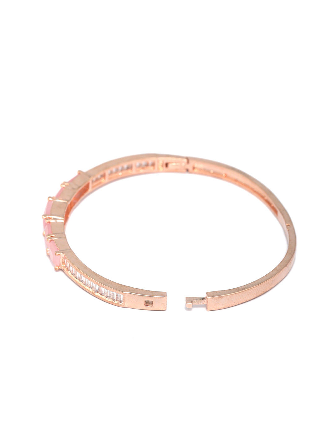 Priyaasi Women Pink Solitaire Rose Gold Bracelet 