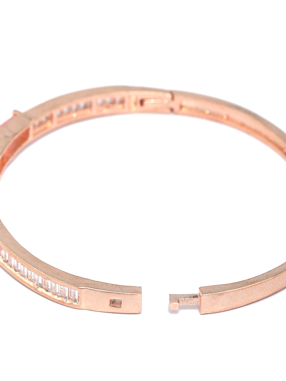 Priyaasi Women Elegant Pink Stone Rose Gold Bracelet 