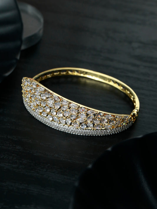 Priyaasi Women Gold-Polished American Diamond Bracelet 