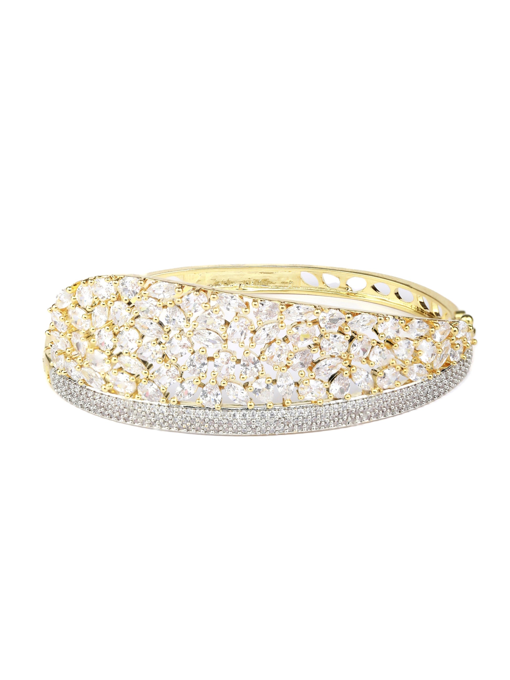 Priyaasi Women Gold-Polished American Diamond Bracelet 