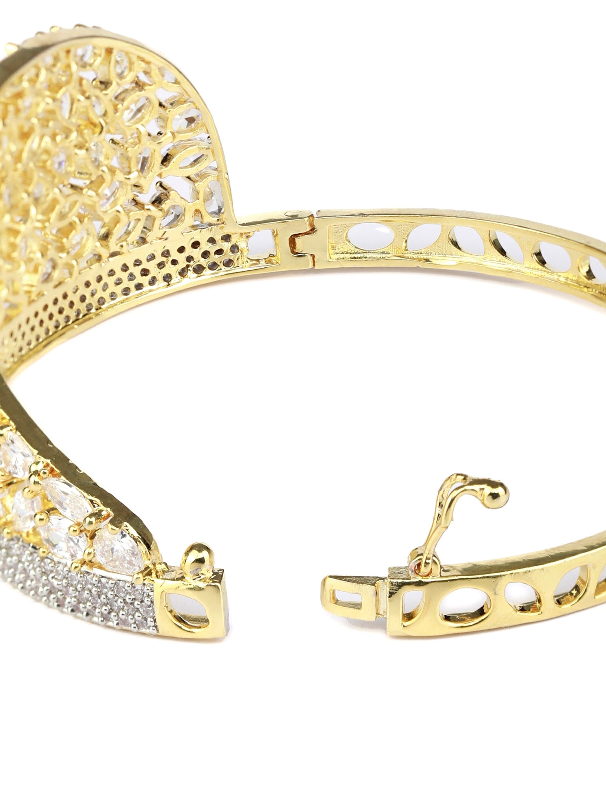 Priyaasi Women Gold-Polished American Diamond Bracelet 