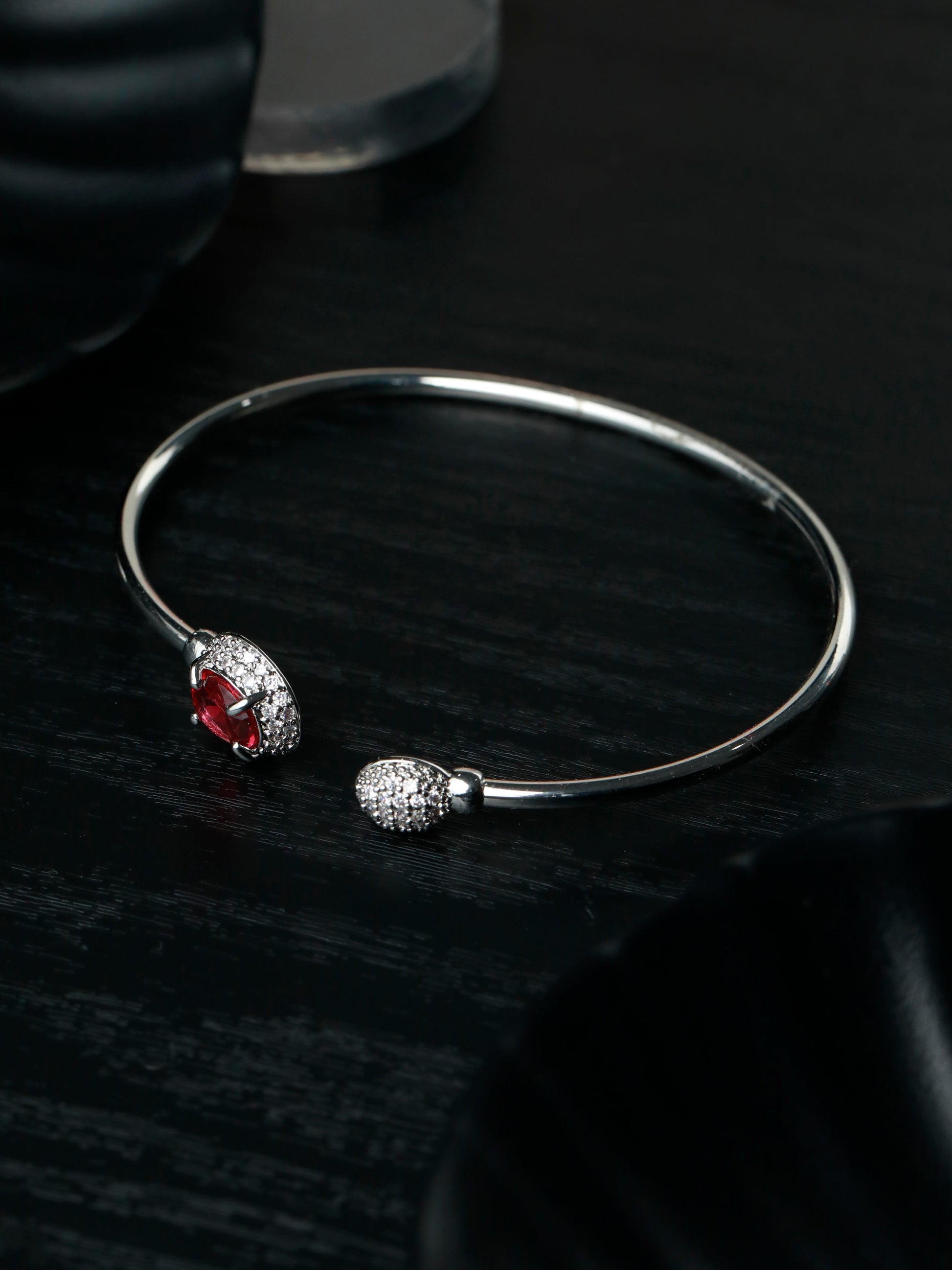 Priyaasi Women Elegant Pink Stone Silver Plated Bracelet | Grab2Buy