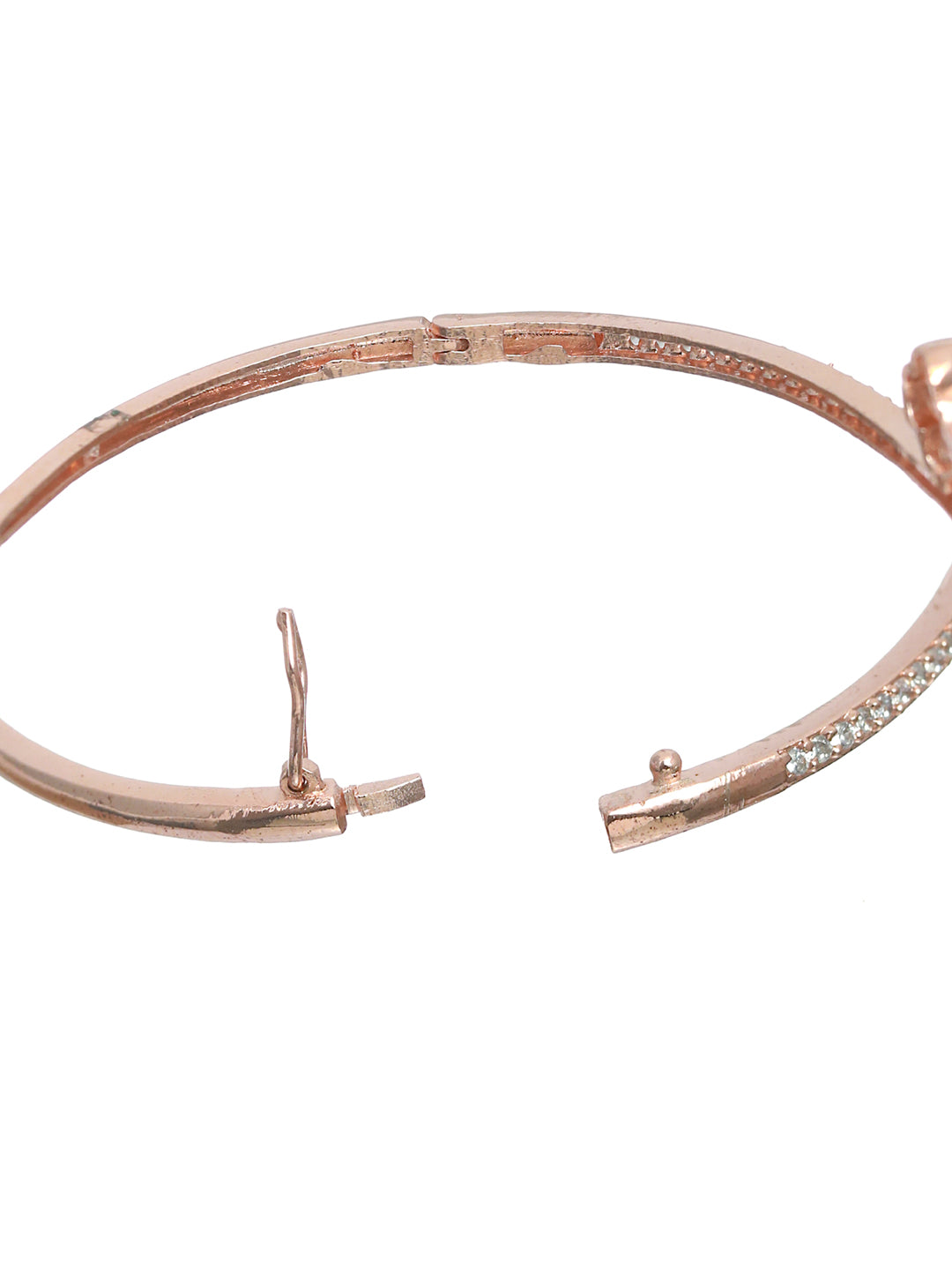 Priyaasi Women Rose Gold Blooming Flower American Diamond Bracelet 